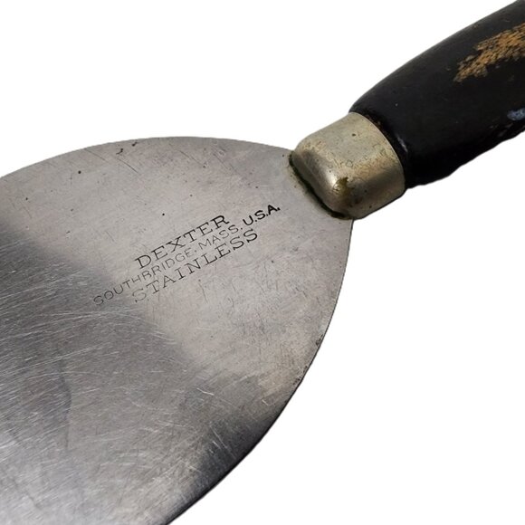 Vintage Dexter Southbridge Mass USA Cake Flat Serving Spatula Knife Wood Handle - Picture 2 of 3